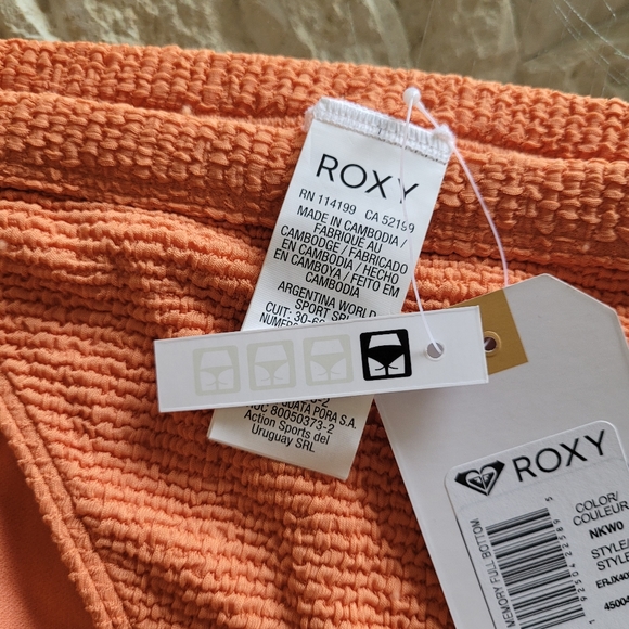 Nwt Roxy | sun memory full coverage bikini bottom crinkle texture - Picture 7 of 9